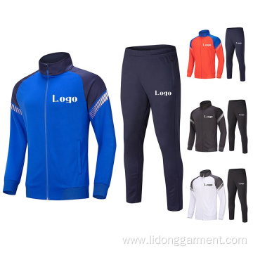 Low Moq Stripe Color Block Men Jogging Sweatsuits